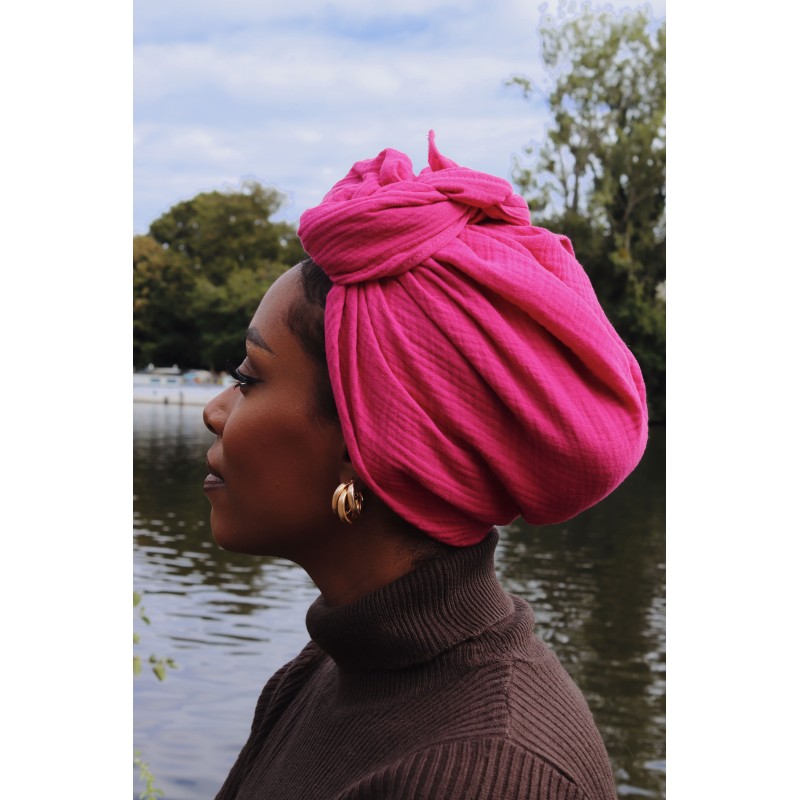 FOULARD CARRÉ ROSE FUCHSIA